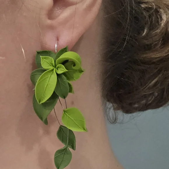 ETSY STATEMENT EARRINGS - polymer clay earrings w stainless steel wire hook - Picture 1 of 6